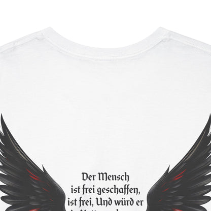 Unisex T-Shirt mit Zitat - Schiller - Der Mensch ist frei