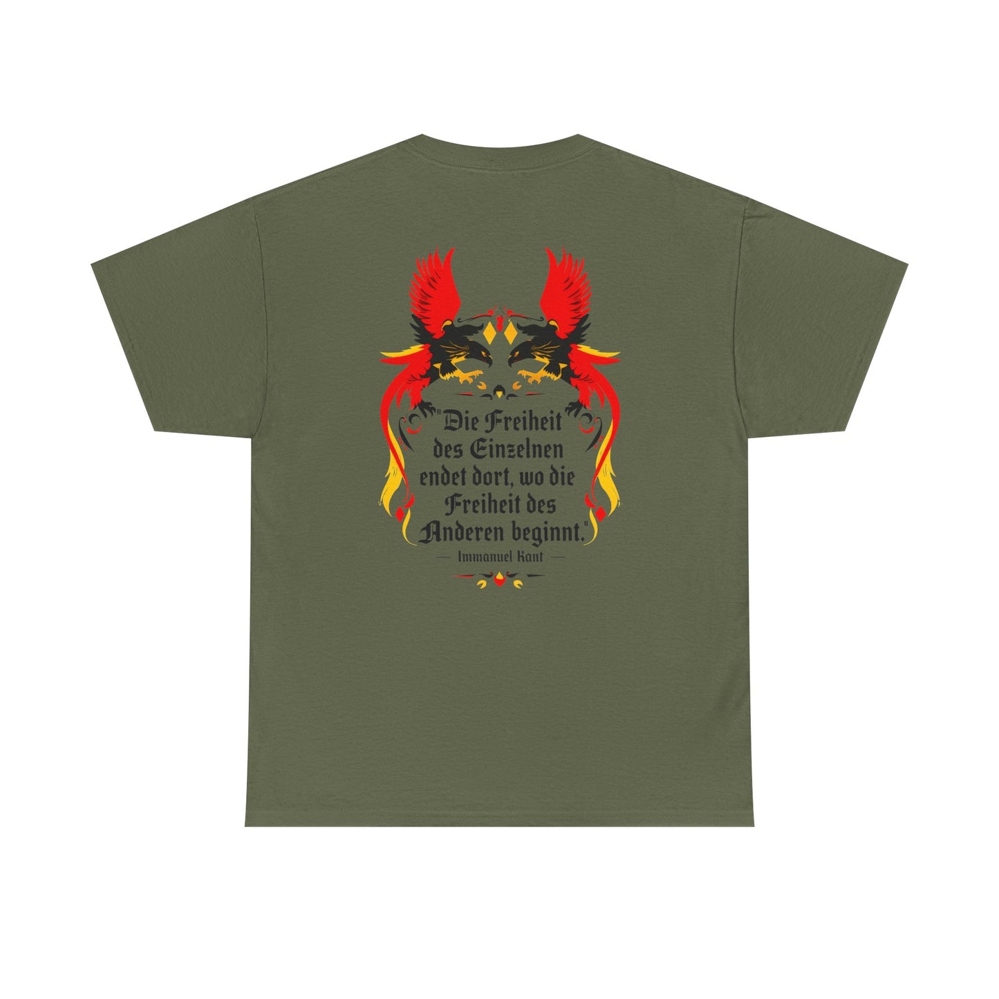 Unisex T-Shirt mit Zitat - Immanuel Kant - Freiheit des Einzelnen (Druck hinten)