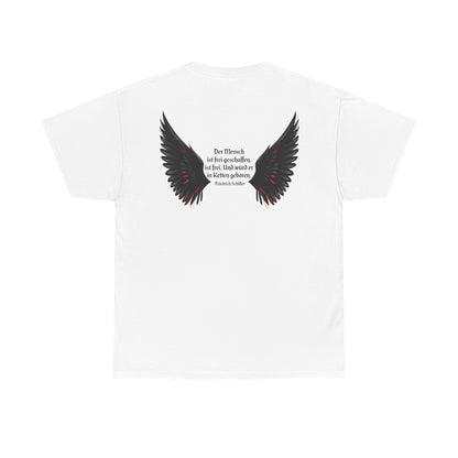 Unisex T-Shirt mit Zitat - Schiller - Der Mensch ist frei