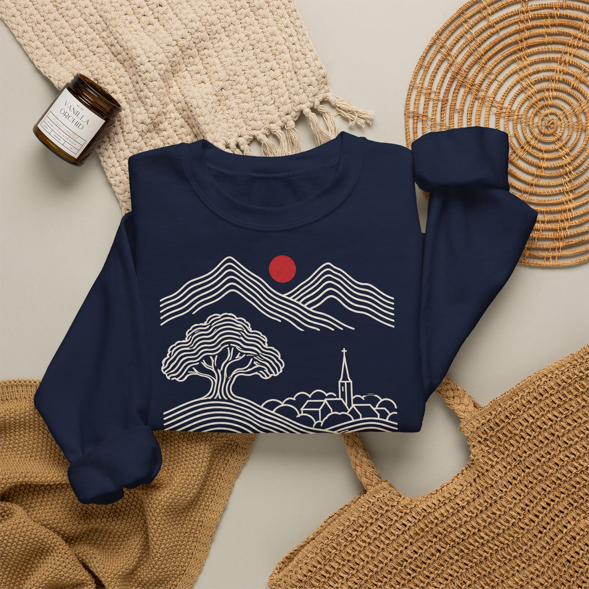 Unisex Sweatshirt mit Zitat - Fontane - Wer die Heimat liebt