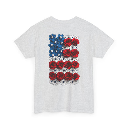 T-Shirt mit Blumen - USA(Druck hinten)
