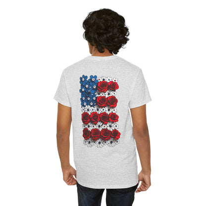 T-Shirt mit Blumen - USA(Druck hinten)