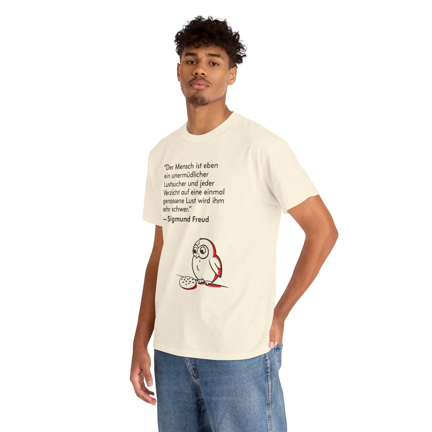 Unisex T-Shirt mit Zitat - Sigmund Freud - Unermüdlicher Lustsucher