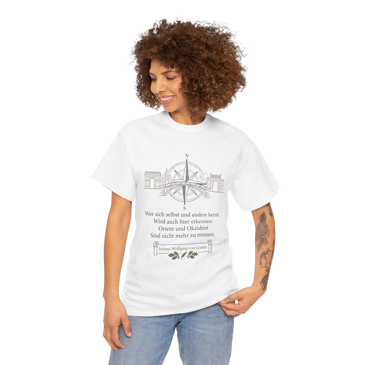 Unisex T-Shirt mit Zitat - Goethe - Orient und Okzident