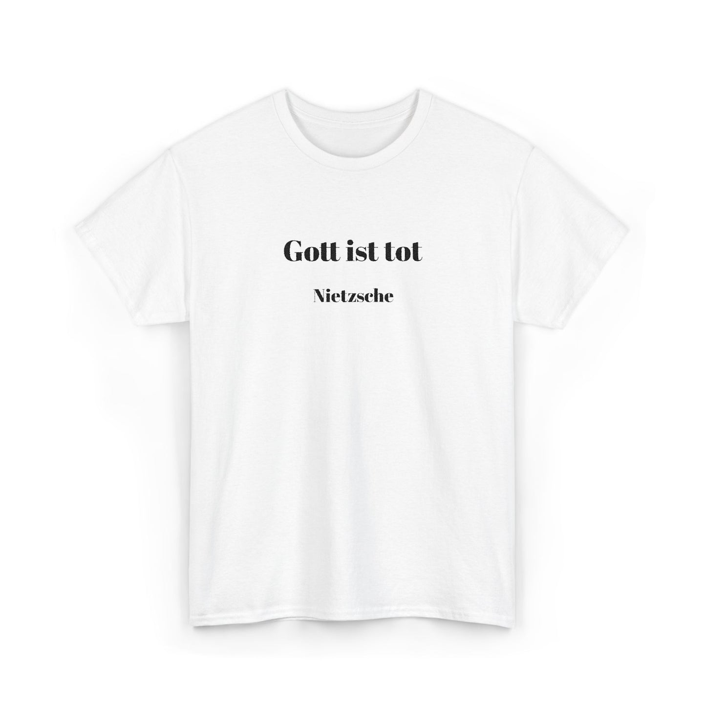 Unisex Baumwolle T-Shirt mit besticktem Zitat - Friedrich Nietzsche - Gott ist tot
