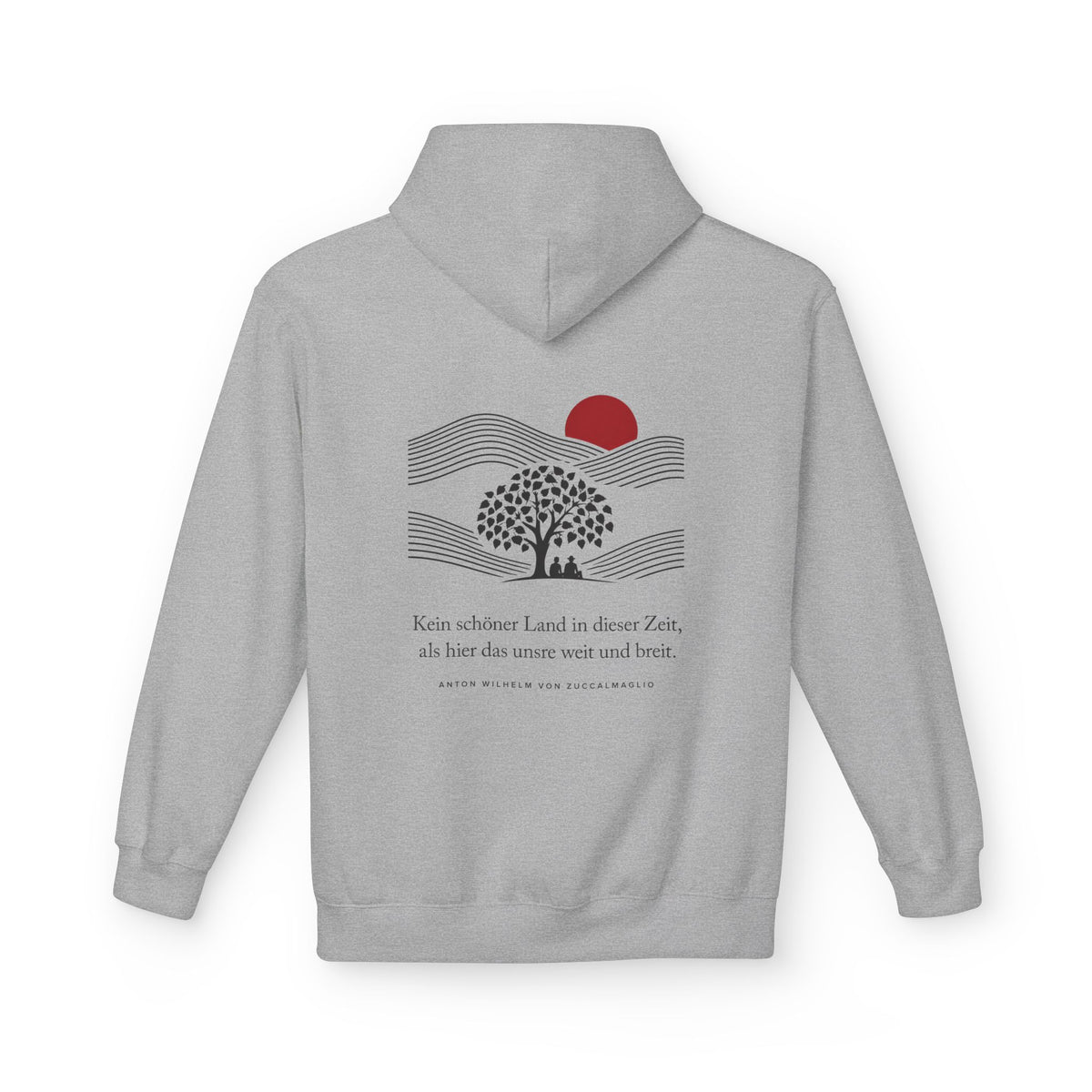 Unisex Fleece Hoodie mit Zitat - Zuccalmaglio - Kein schöner Land