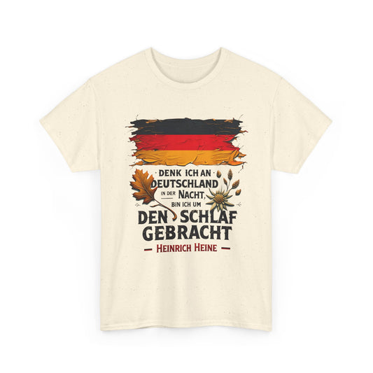Unisex T-Shirt mit Zitat - Heinrich Heine - Nachtgedanken