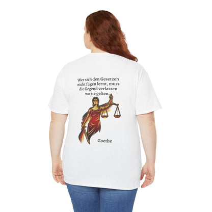 Unisex T-Shirt mit Zitat - Goethe - Gesetze (Druck hinten)