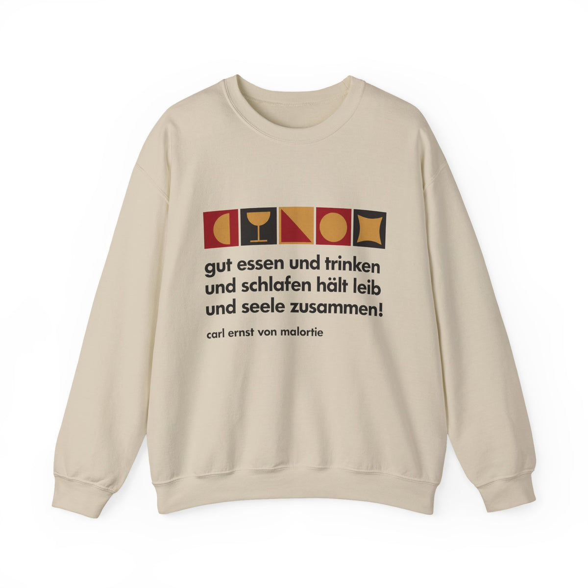 Unisex Sweatshirt mit Zitat - Malortie - Essen Trinken Schlafen