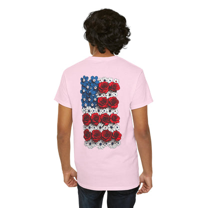 T-Shirt mit Blumen - USA(Druck hinten)
