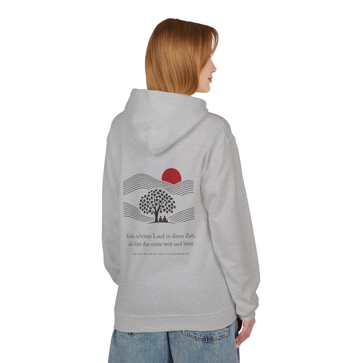Unisex Fleece Hoodie mit Zitat - Zuccalmaglio - Kein schöner Land