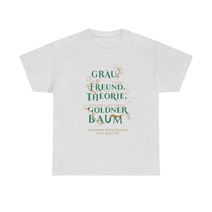 T-Shirt mit Zitat - Goethe - Goldner Baum