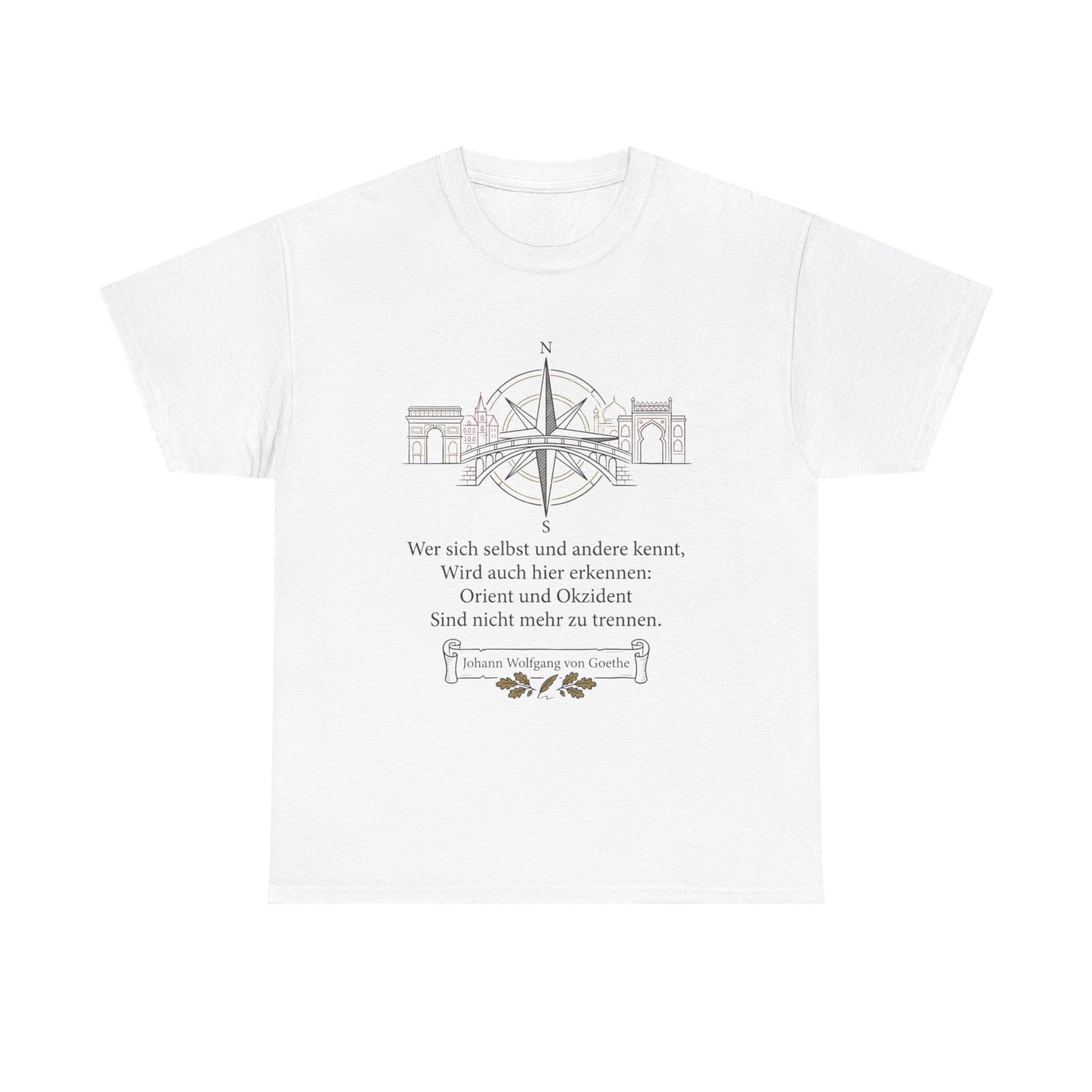 Unisex T-Shirt mit Zitat - Goethe - Orient und Okzident