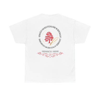 Unisex T-Shirt mit Gedicht - Heinrich Heine - Nachtgedanken (Druck hinten)