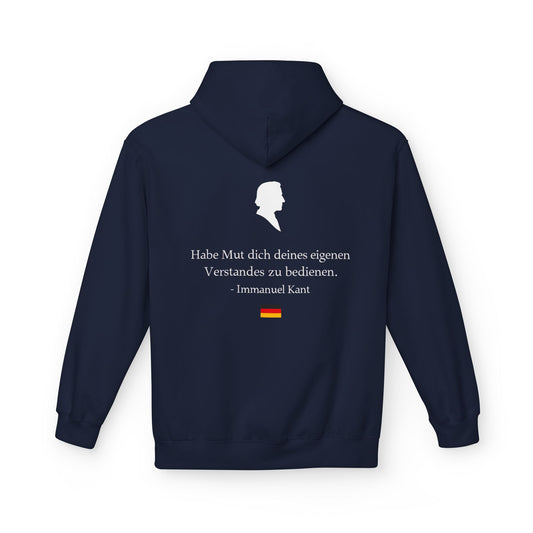 Unisex Fleece Hoodie mit Zitat - Immanuel Kant - Mut zum Verstand