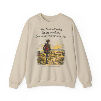 Unisex Sweatshirt mit Zitat - Eichendorff - In die weite Welt