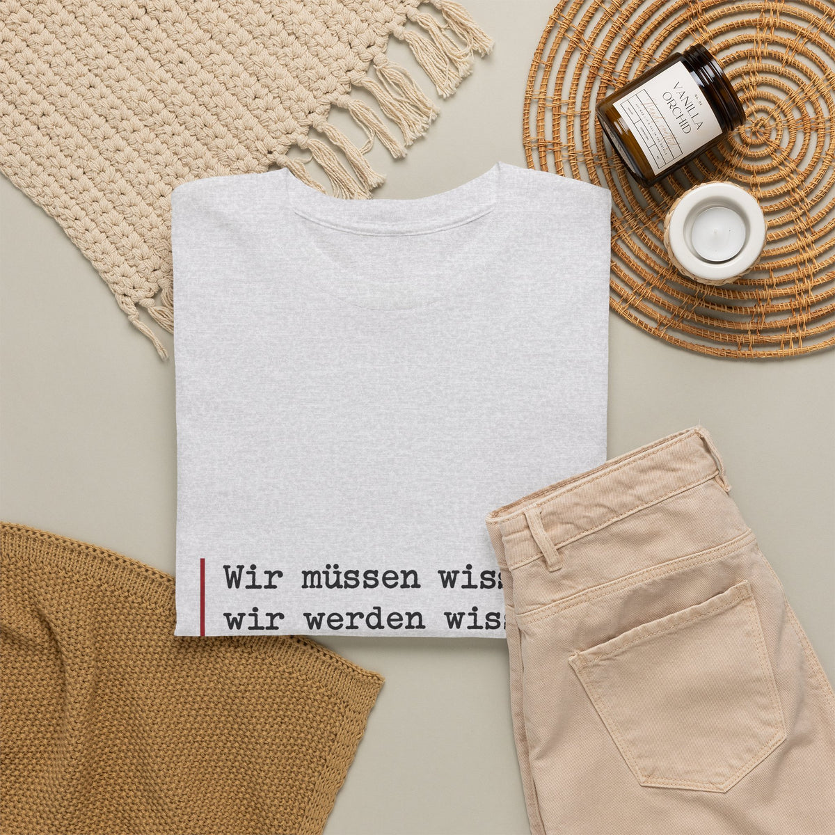 Unisex T-Shirt mit Zitat - Hilbert - Wir müssen wissen