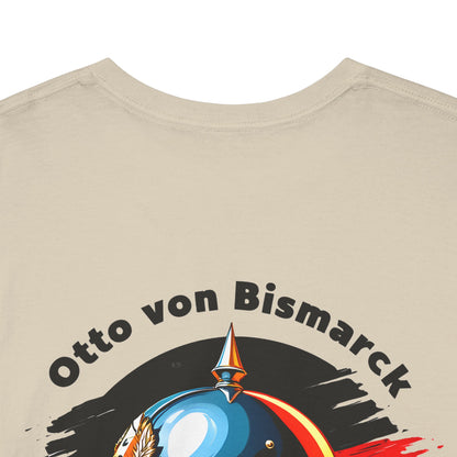 Unisex T-Shirt mit Bismarck Zitat und Pickelhaube - Deutschland (Druck hinten)