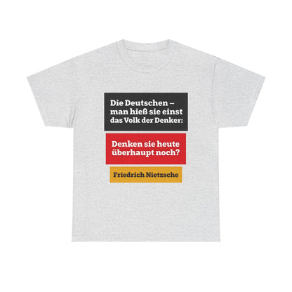 Unisex T-Shirt mit Zitat - Friedrich Nietzsche - Volk der Denker