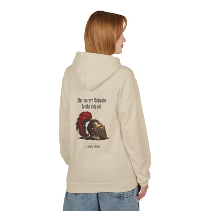 Unisex Fleece Hoodie mit Zitat - Uhland - Der wackre Schwabe