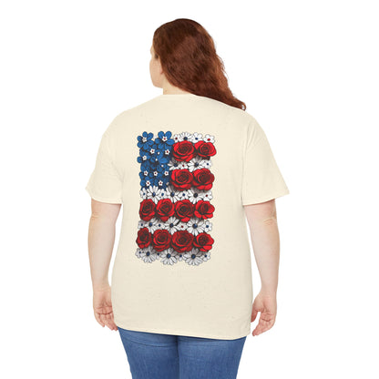 T-Shirt mit Blumen - USA(Druck hinten)