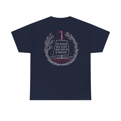 Unisex T-Shirt mit Zitat - Hermann Hesse - Einfache Wege (Druck hinten)