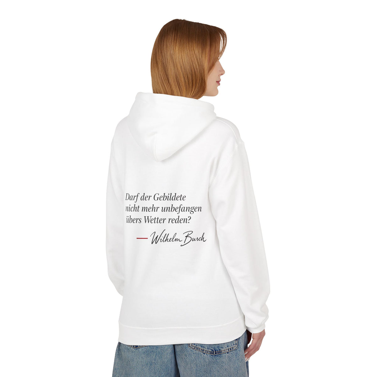 Unisex Fleece Hoodie mit Zitat - Busch - Übers Wetter reden