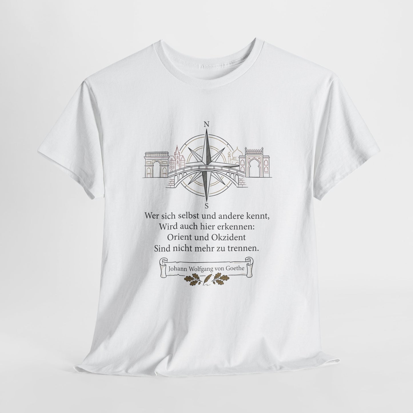 Unisex T-Shirt mit Zitat - Goethe - Orient und Okzident