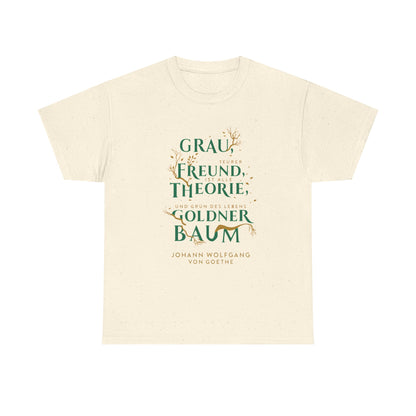 T-Shirt mit Zitat - Goethe - Goldner Baum