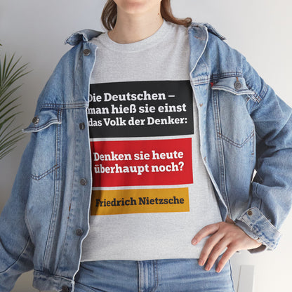 Unisex T-Shirt mit Zitat - Friedrich Nietzsche - Volk der Denker