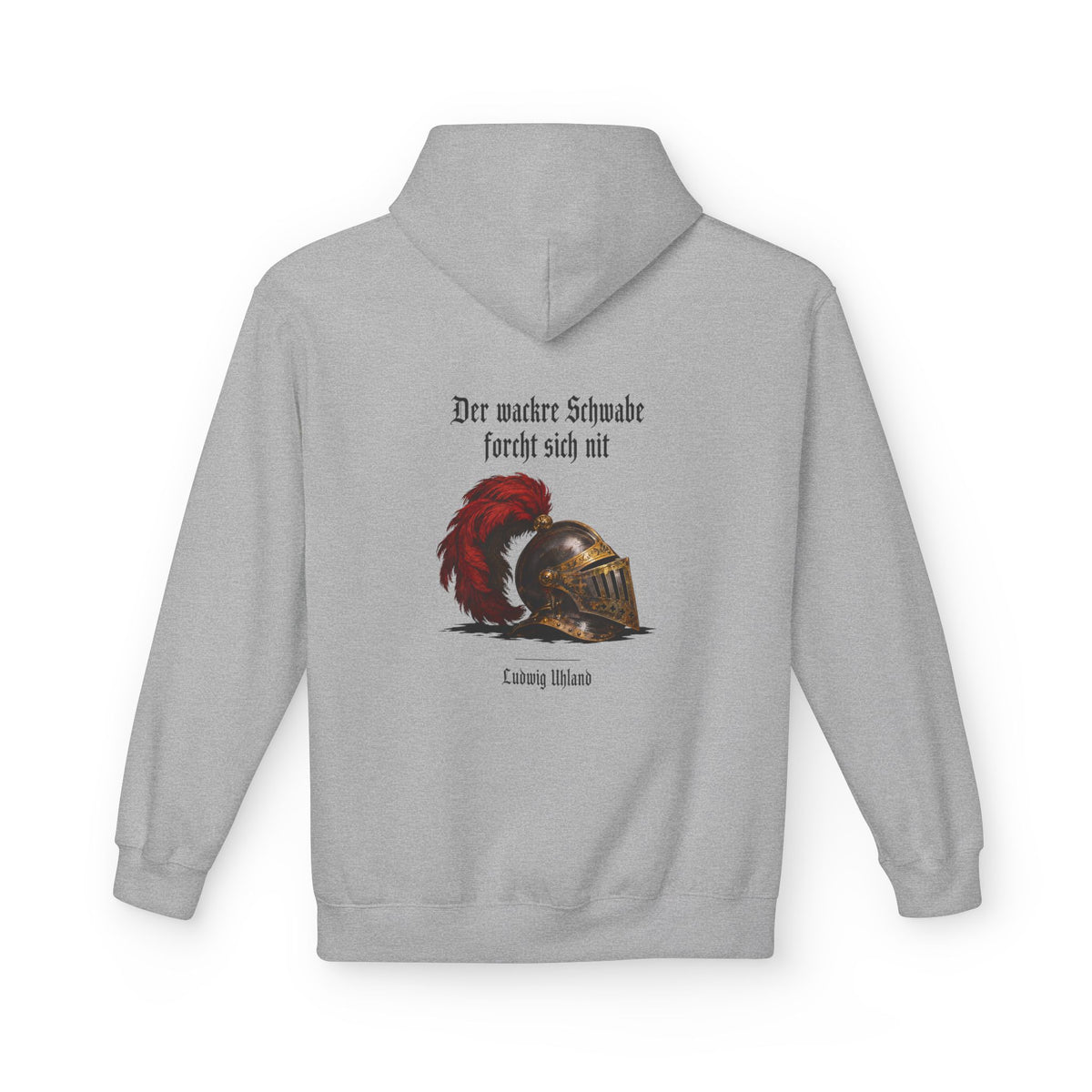 Unisex Fleece Hoodie mit Zitat - Uhland - Der wackre Schwabe