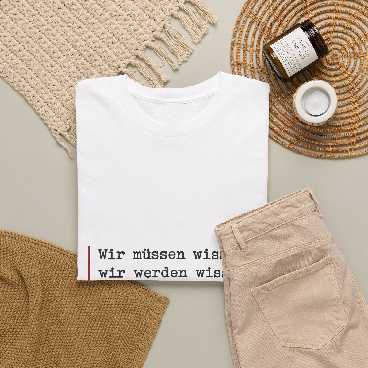 Unisex T-Shirt mit Zitat - Hilbert - Wir müssen wissen