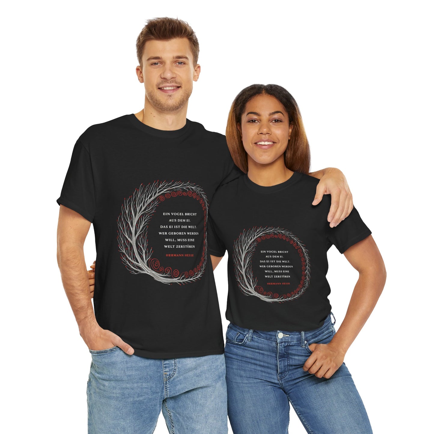 Unisex T-Shirt mit Zitat - Hermann Hesse - Ei