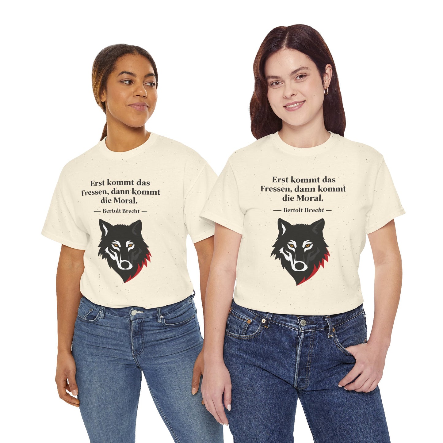 Unisex T-Shirt mit Zitat - Bertolt Brecht - Erst Fressen