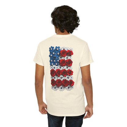 T-Shirt mit Blumen - USA(Druck hinten)