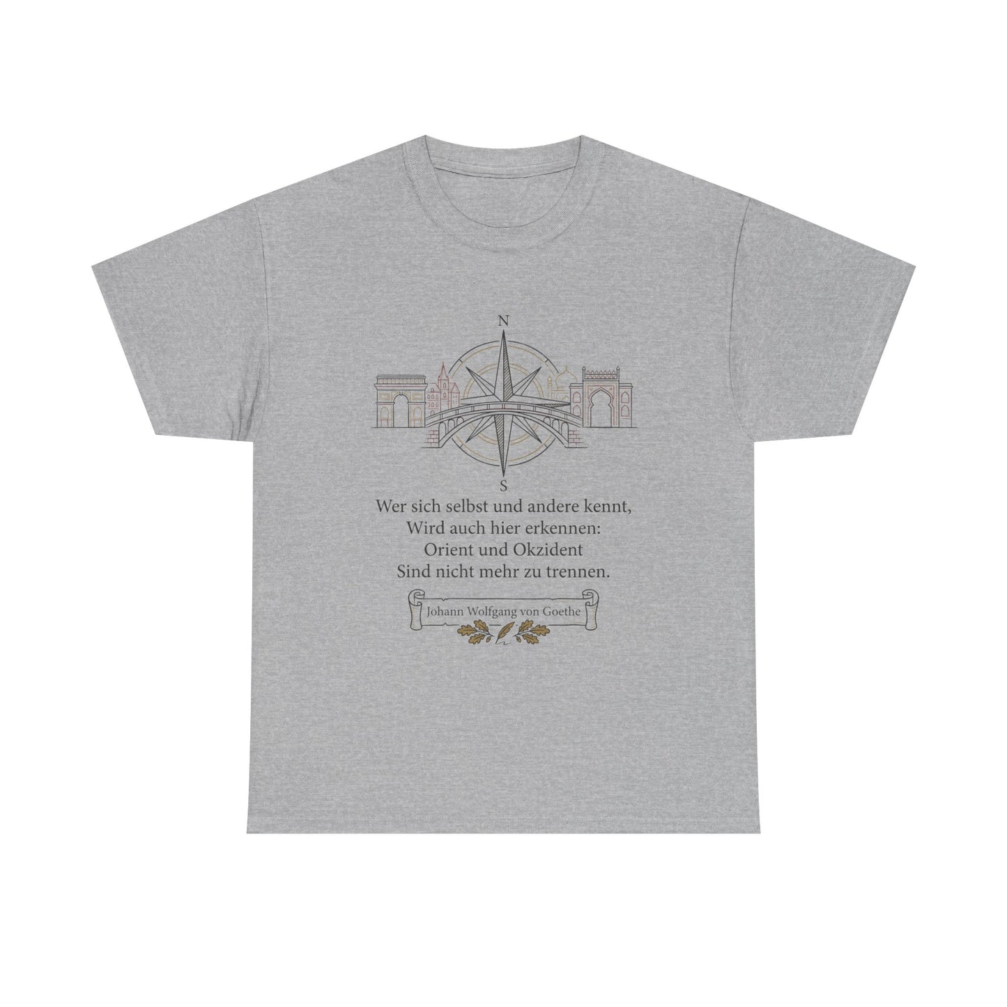 Unisex T-Shirt mit Zitat - Goethe - Orient und Okzident