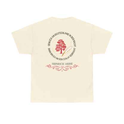 Unisex T-Shirt mit Gedicht - Heinrich Heine - Nachtgedanken (Druck hinten)