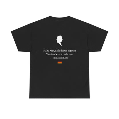Unisex T-Shirt mit Zitat - Immanuel Kant - Mut zum Verstand (Druck hinten)
