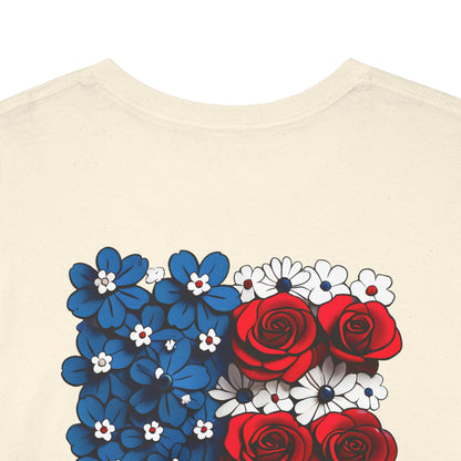 T-Shirt mit Blumen - USA(Druck hinten)