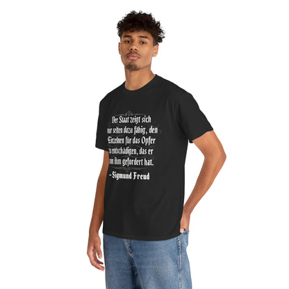 Unisex T-Shirt mit Zitat - Sigmund Freud - Entschädigung