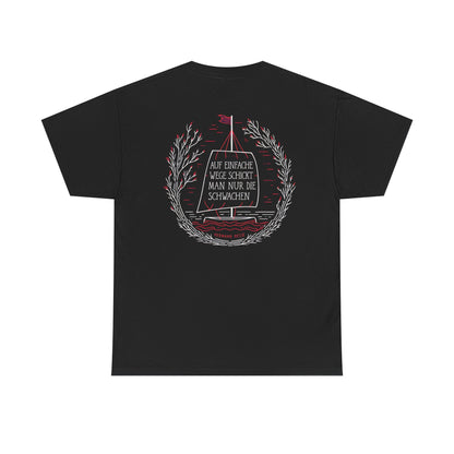 Unisex T-Shirt mit Zitat - Hermann Hesse - Einfache Wege (Druck hinten)