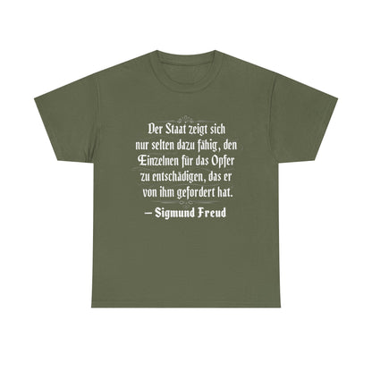 Unisex T-Shirt mit Zitat - Sigmund Freud - Entschädigung