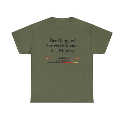 Unisex T-Shirt mit Zitat - Friedrich von Preußen - Diener des Staates