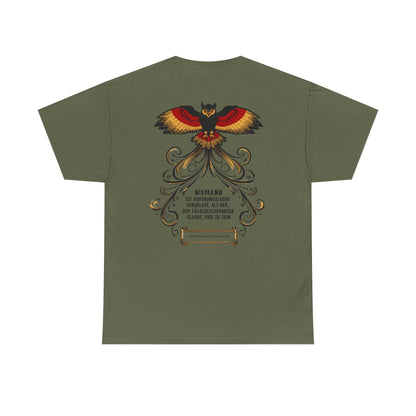 Unisex T-Shirt mit Zitat - Goethe - Hoffnungslos versklavt (Druck hinten)