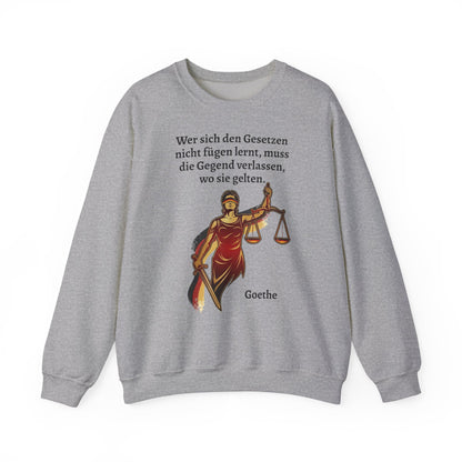 Unisex Sweatshirt mit Zitat - Goethe - Gesetze