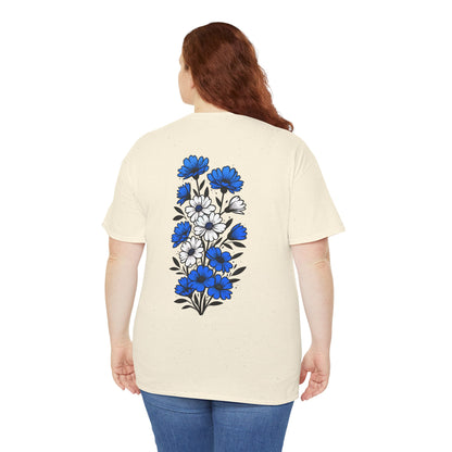 T-Shirt mit Blumen - Griechenland (Druck hinten)