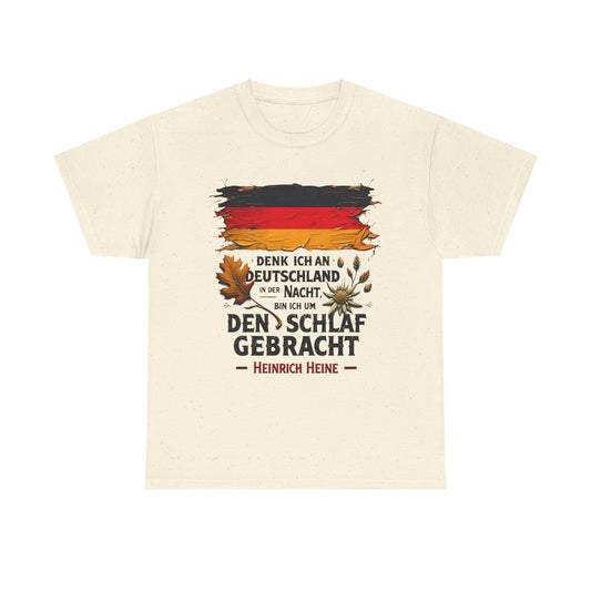 Unisex T-Shirt mit Zitat - Heinrich Heine - Nachtgedanken