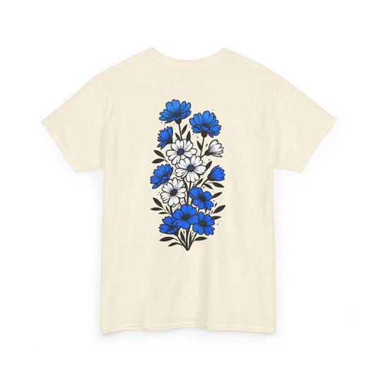 T-Shirt mit Blumen - Griechenland (Druck hinten)