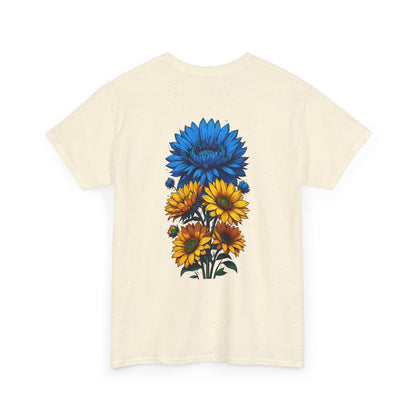 T-Shirt mit Blumen -Ukraine (Druck hinten)