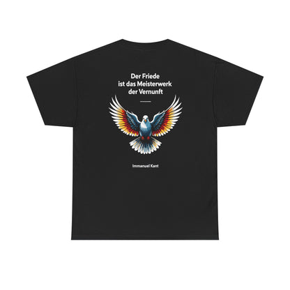 Unisex T-Shirt mit Taube und Zitat - Kant (Druck hinten)